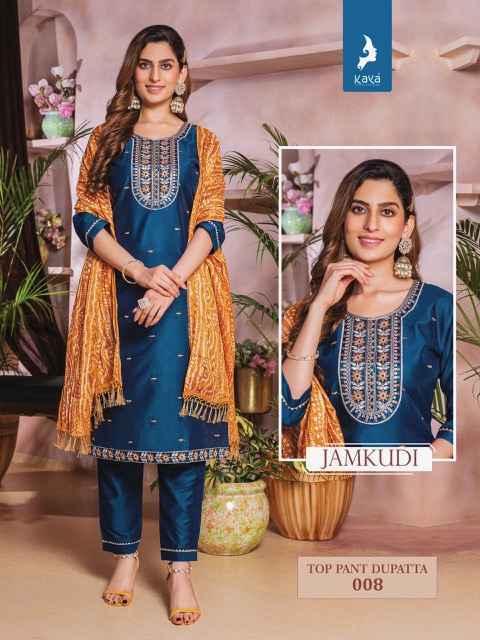 Kaya Jamkudi Chanderi Silk Readymade Suit (8 pcs Catalogue)