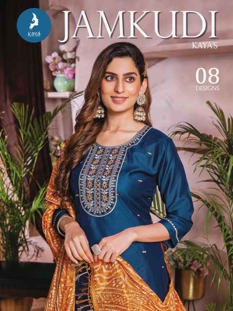 Kaya Jamkudi Chanderi Silk Readymade Suit (8 pcs Catalogue)