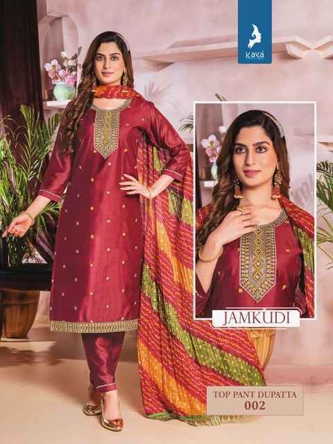 Kaya Jamkudi Chanderi Silk Readymade Suit (8 pcs Catalogue)