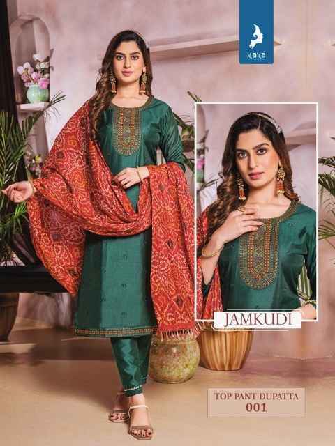 Kaya Jamkudi Chanderi Silk Readymade Suit (8 pcs Catalogue)