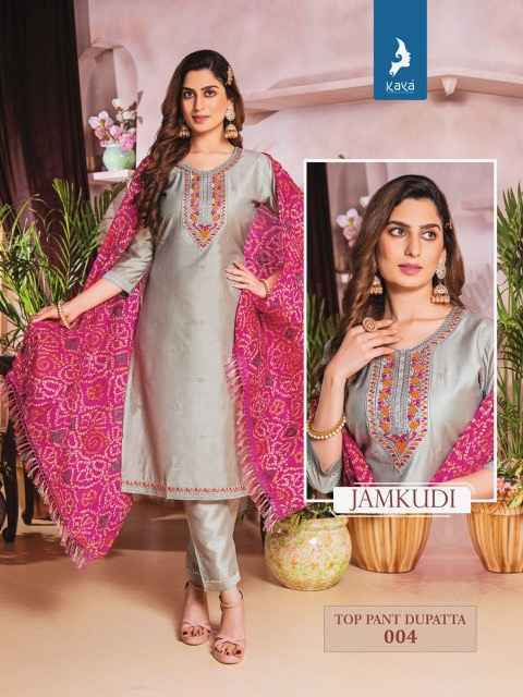 Kaya Jamkudi Chanderi Silk Readymade Suit (8 pcs Catalogue)