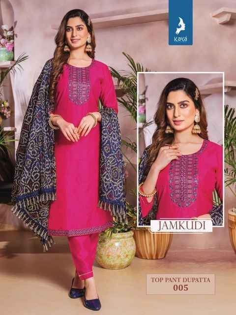Kaya Jamkudi Chanderi Silk Readymade Suit (8 pcs Catalogue)