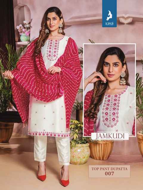 Kaya Jamkudi Chanderi Silk Readymade Suit (8 pcs Catalogue)