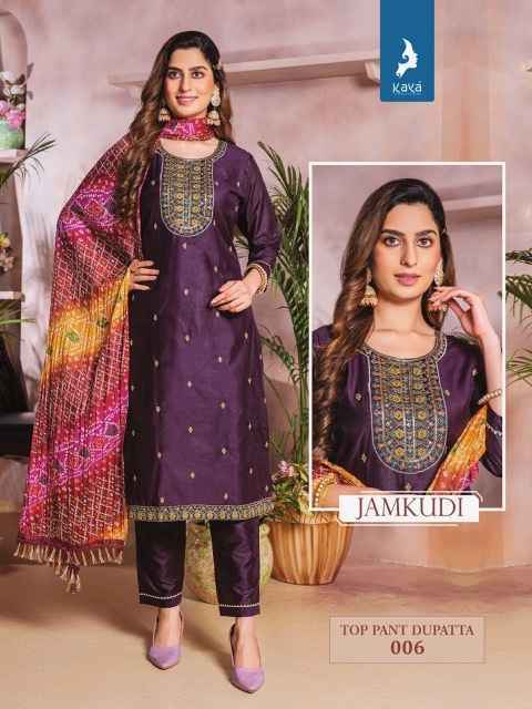 Kaya Jamkudi Chanderi Silk Readymade Suit (8 pcs Catalogue)