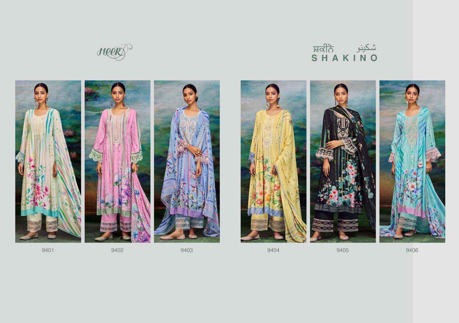 Kimora Heer Shakino Muslin Dress Material 6 pcs Catalogue