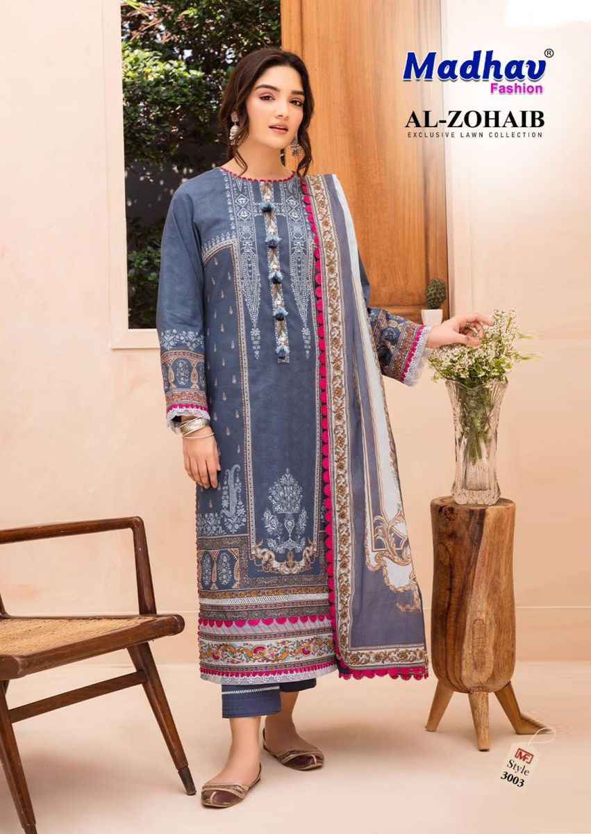 Madhav Fashion Al Zohaib Vol-3 Lawn Cotton Dress Material (6 pcs Catalogue)