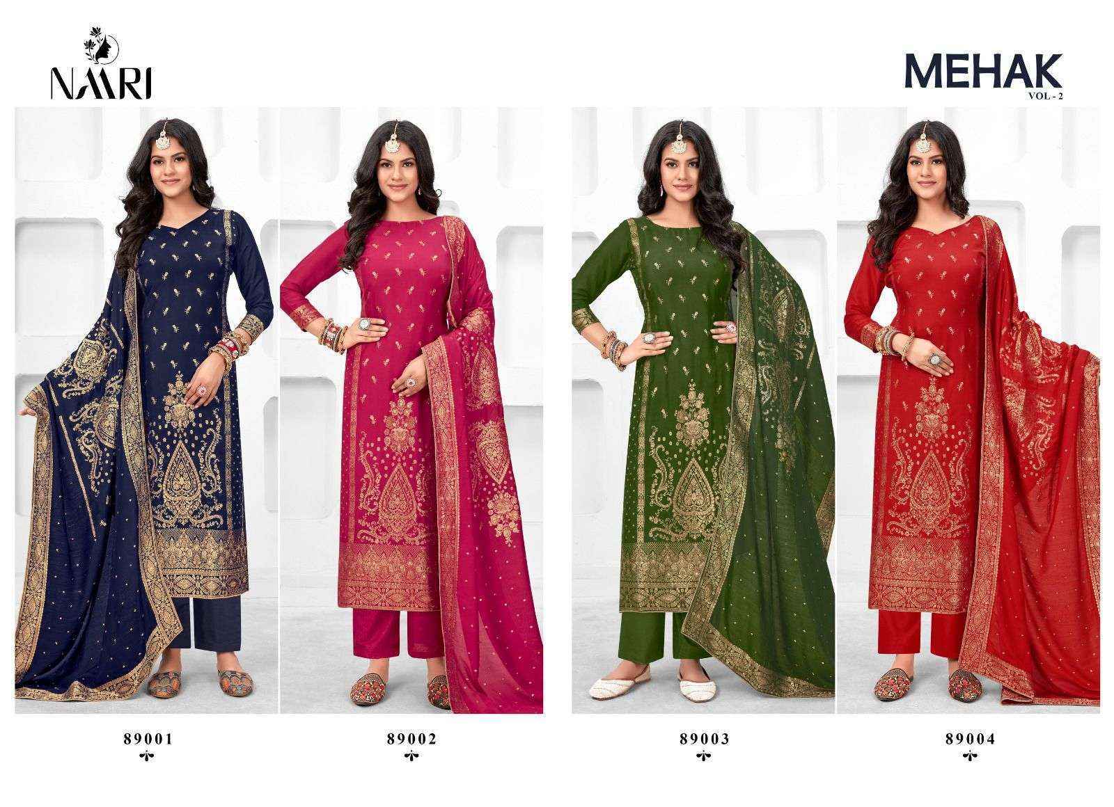 Naari Mehak Vol-2 Muslin Jacquard Dress Material (4 pcs Catalogue)
