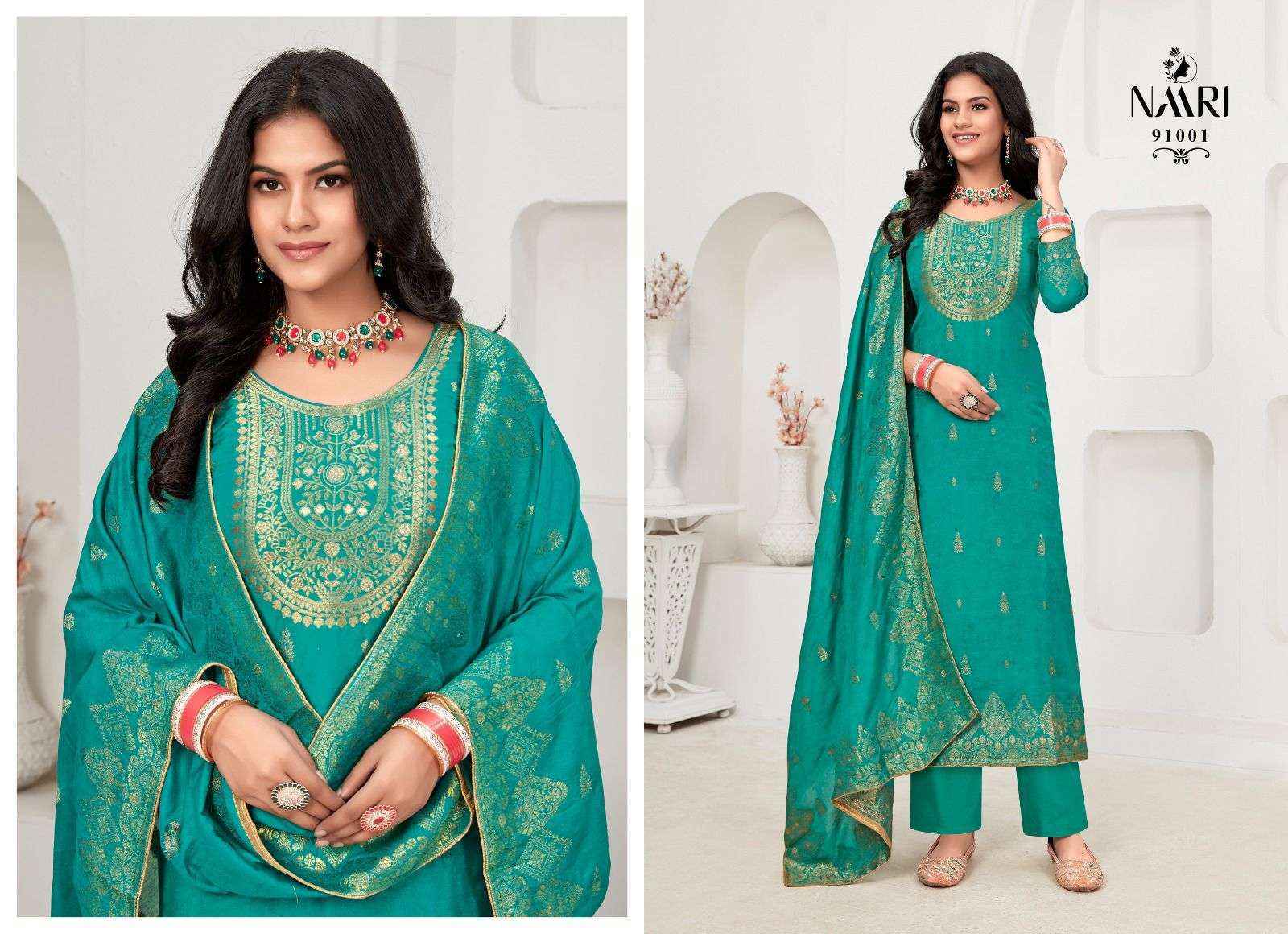 Naari Musk Vol-2 Muslin Jacquard Dress Material (4 pcs Catalogue)