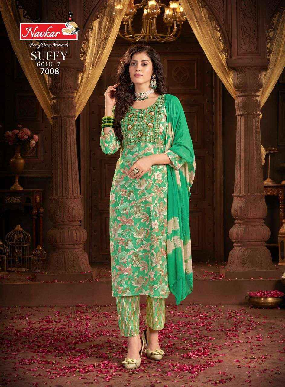 Navkar Suffy Gold Vol-7 Rayon Readymade Dress (8 pcs Catalogue)