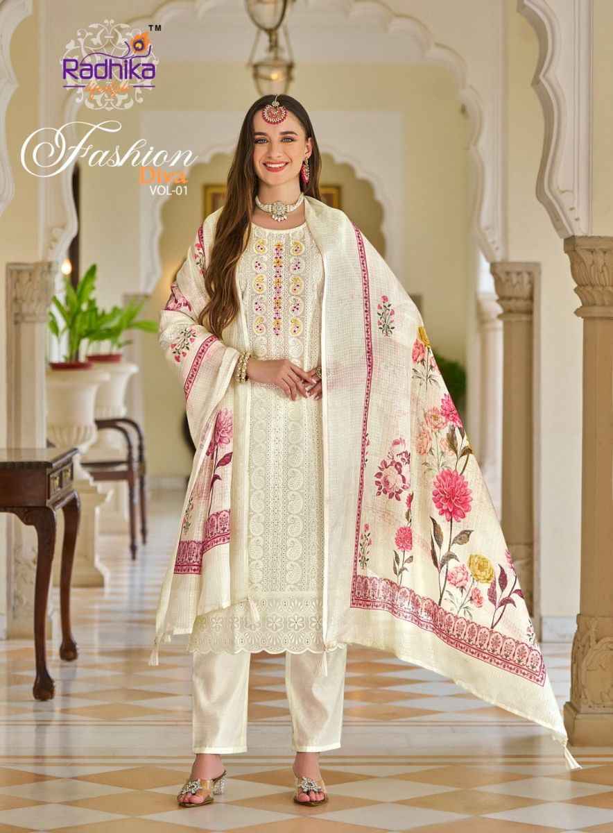 Radhika Lifestyle Fashion Diva Vol-1 Chanderi Silk Readymade Suit (6 pcs Catalogue)