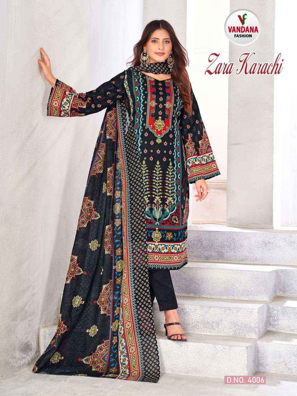 Vandana Fashion Zara Karachi Vol 4 Cotton Dress Material Wholesale Online Mumbai