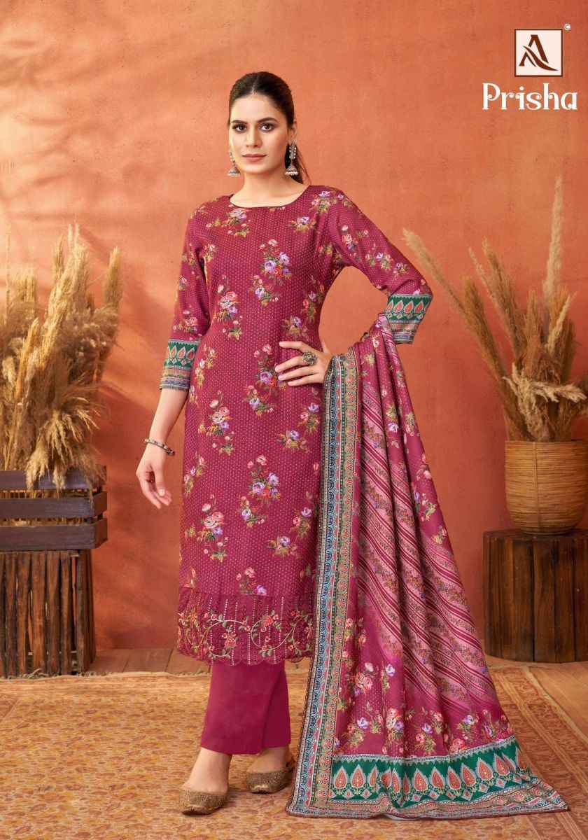 Alok Suit Prisha Woolen Printed Dress Material (6 pcs Catalogue)