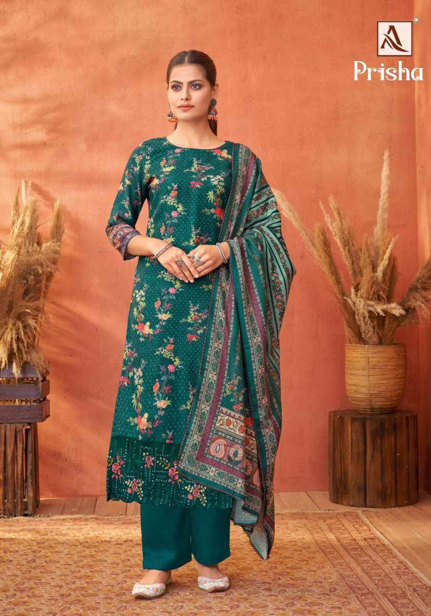 Alok Suit Prisha Woolen Printed Dress Material (6 pcs Catalogue)