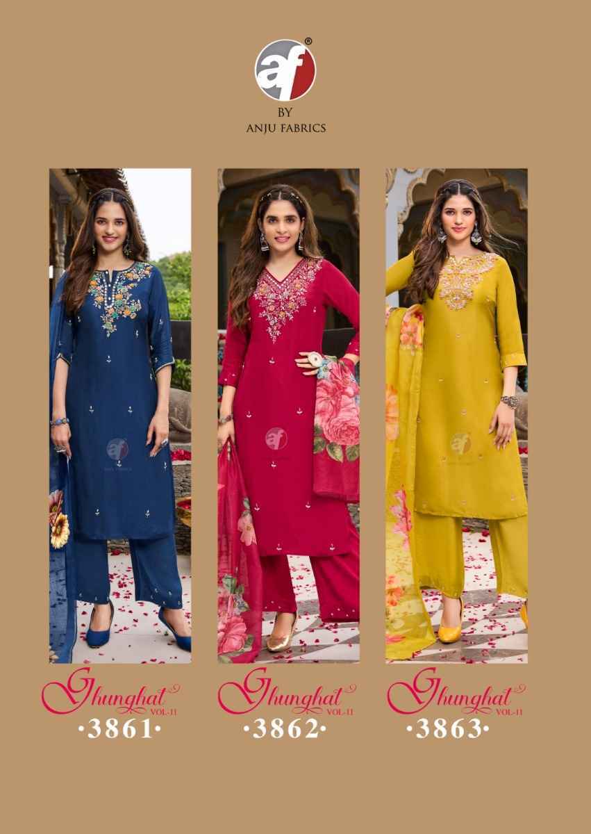 Anju Fabrics Ghunghat Vol-11 Silk Readymade Dress (6 pcs Catalogue)