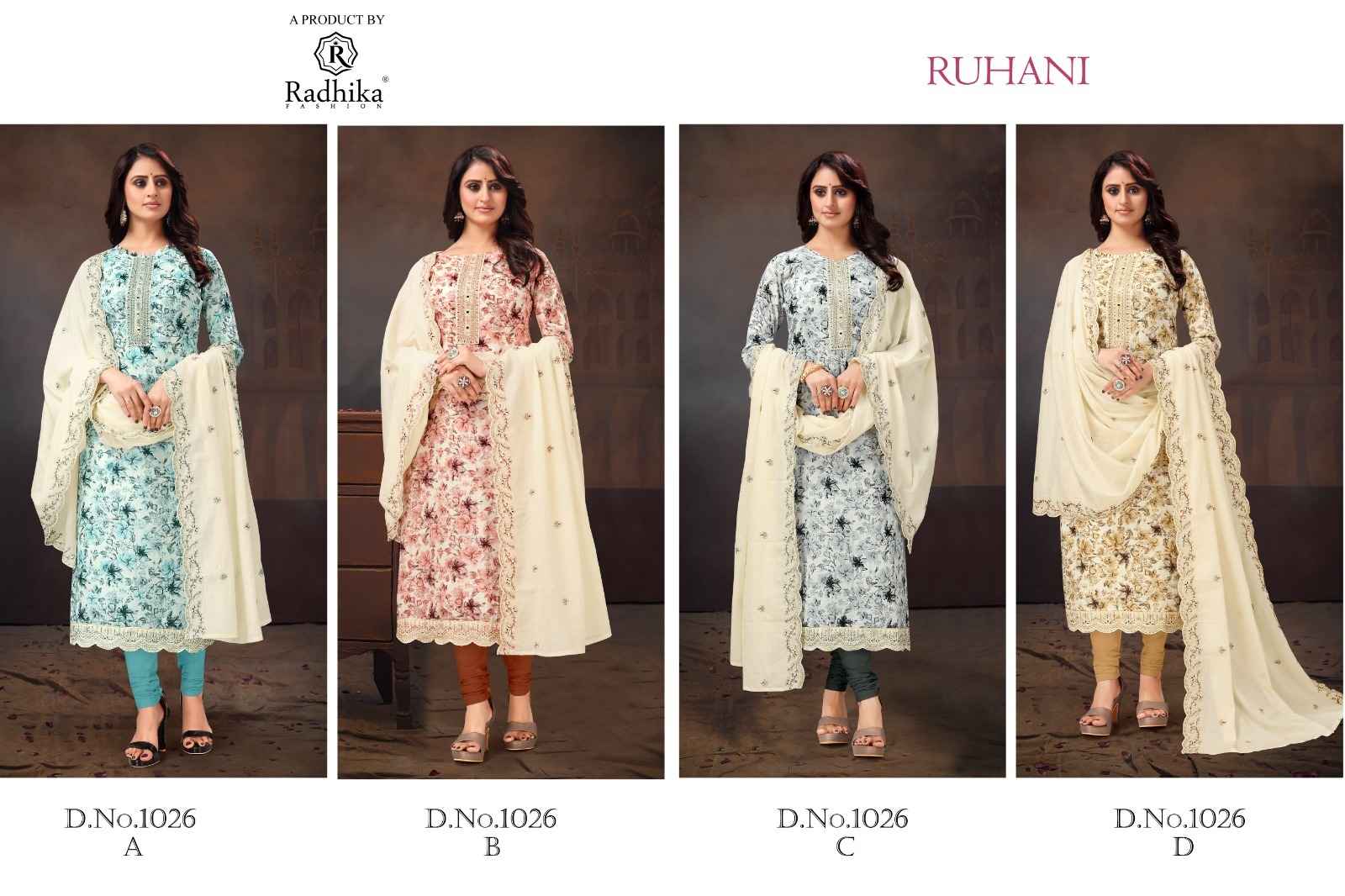 Azara Ruhani Cotton Dress Material 4 pcs Catalogue
