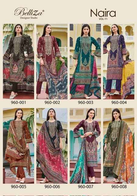 Belliza Naira Vol-71 Cotton Dress Material (8 pcs Cataloge)