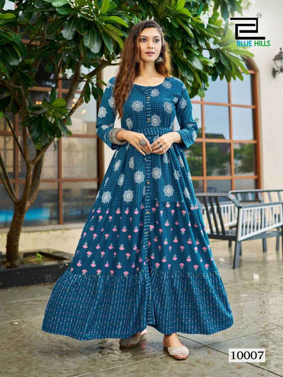 Blue rayon kurti new arrivals