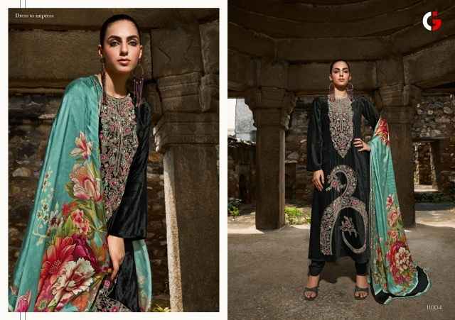 Gull Jee Afsana Viscose Velevt Dress Material (6 pcs Catalogue)