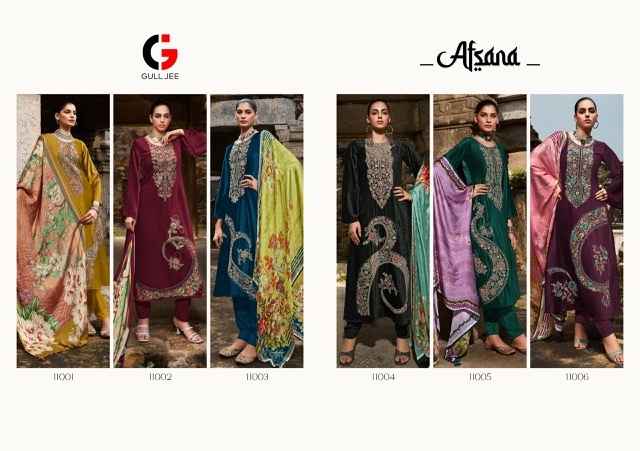 Gull Jee Afsana Viscose Velevt Dress Material (6 pcs Catalogue)