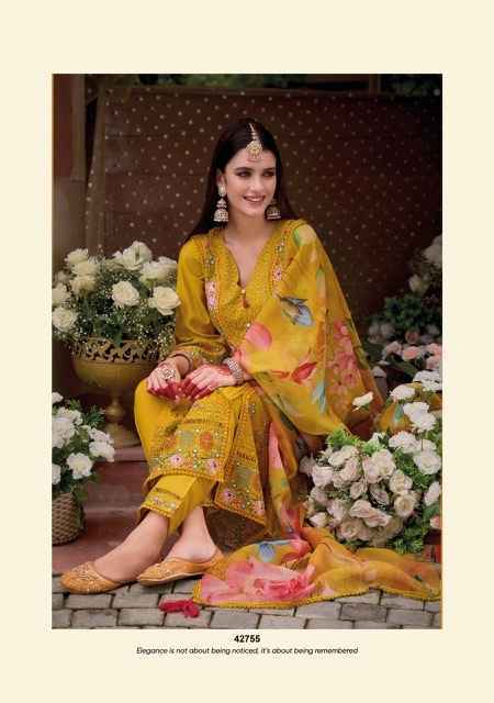 Kailee Fashion Jahan Viscose Simmer Silk Readymade Suit (6 pcs Catalogue)