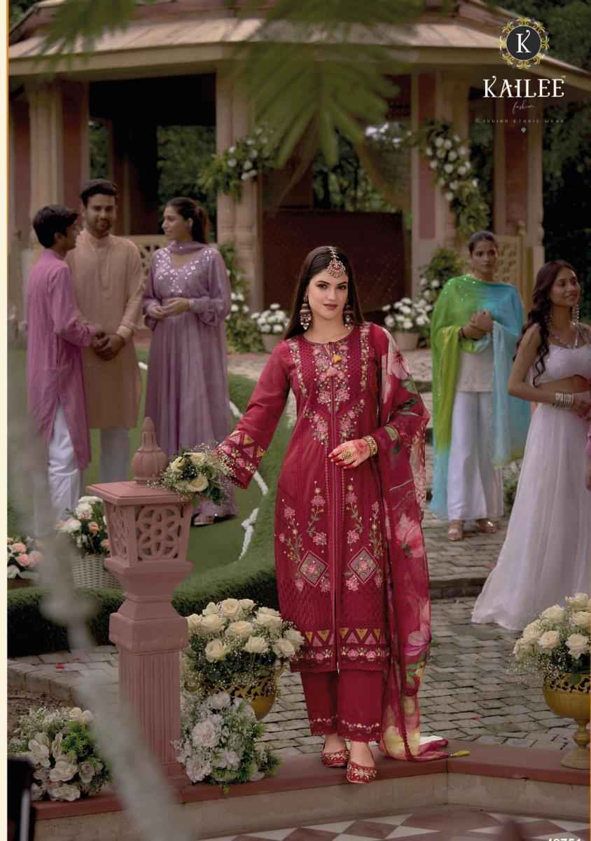 Kailee Fashion Jahan Viscose Simmer Silk Readymade Suit (6 pcs Catalogue)