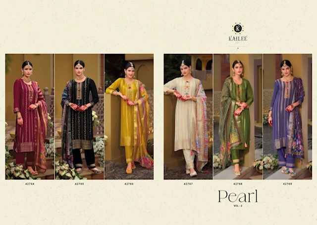 Kailee Fashion Pearl Viscose Simmer Silk Readymade Suit (6 pcs Catalogue)