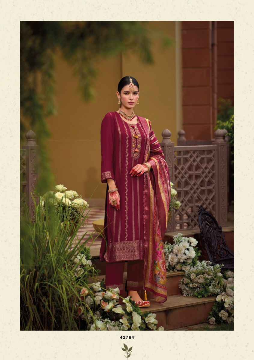 Kailee Fashion Pearl Viscose Simmer Silk Readymade Suit (6 pcs Catalogue)