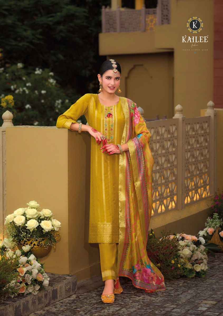 Kailee Fashion Pearl Viscose Simmer Silk Readymade Suit (6 pcs Catalogue)