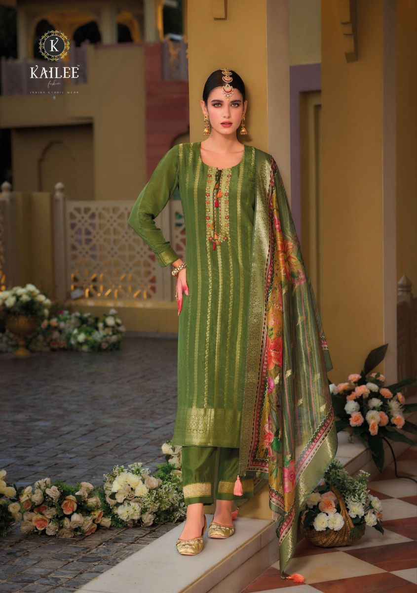 Kailee Fashion Pearl Viscose Simmer Silk Readymade Suit (6 pcs Catalogue)