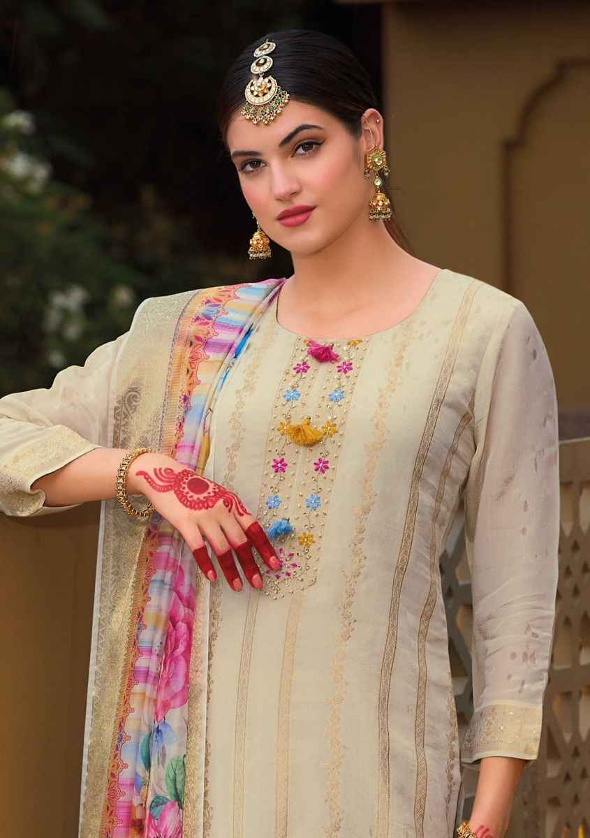 Kailee Fashion Pearl Viscose Simmer Silk Readymade Suit (6 pcs Catalogue)