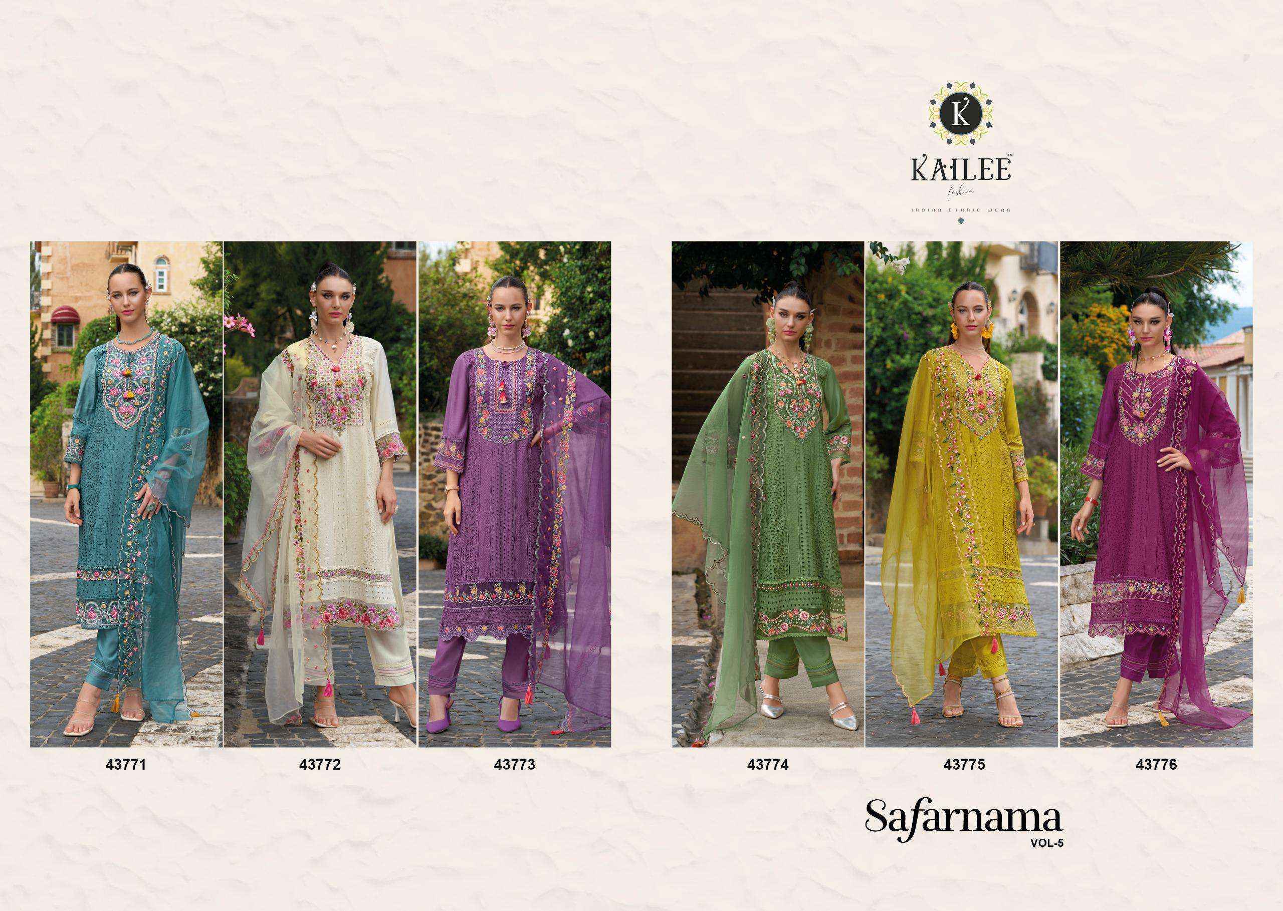 Kailee Fashion Safarnama Vol-5 Viscouse Readymade Suit (6 pcs Catalogue)
