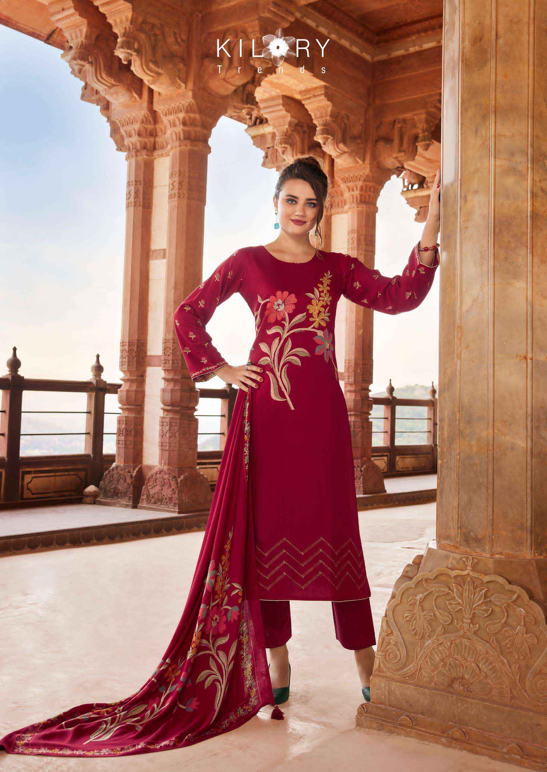 kilory Trends Crystal Pure Viscose pushmina Dres Material (10 pcs Catalogue)