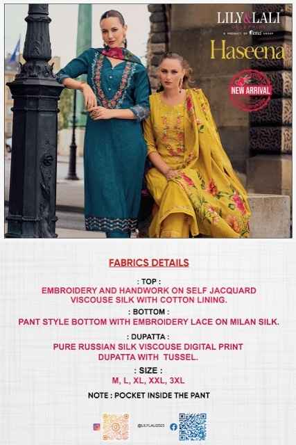 Lily & Lali Haseena Viscose Silk Readymade Suit (6 pcs Catalogue)