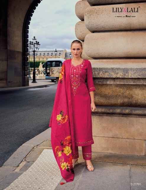 Lily & Lali Haseena Viscose Silk Readymade Suit (6 pcs Catalogue)