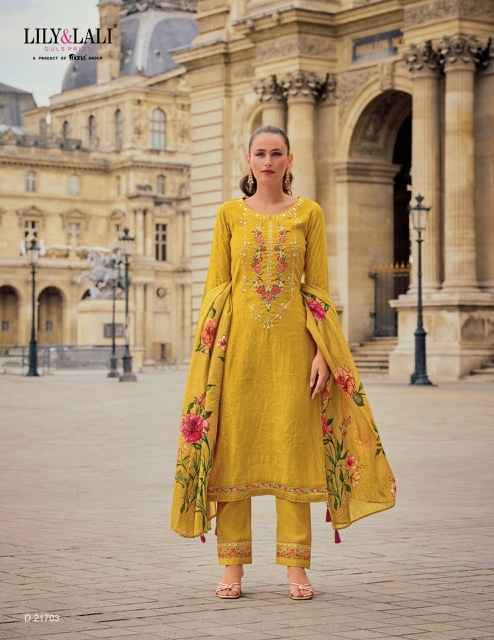 Lily & Lali Haseena Viscose Silk Readymade Suit (6 pcs Catalogue)
