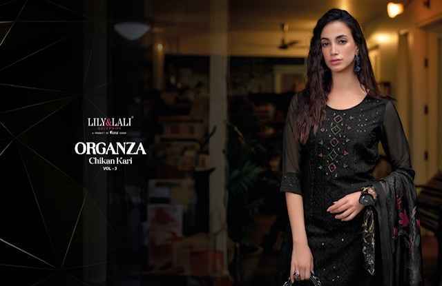 Lily & Lali Organza Chikan Kari Vol-3 Organza Readymade Suit (6 pcs Catalogue)