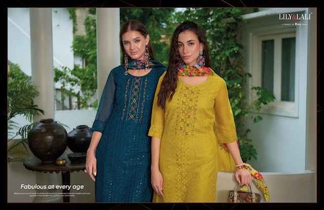 Lily & Lali Organza Chikan Kari Vol-3 Organza Readymade Suit (6 pcs Catalogue)