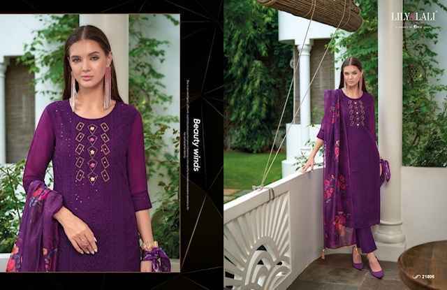 Lily & Lali Organza Chikan Kari Vol-3 Organza Readymade Suit (6 pcs Catalogue)