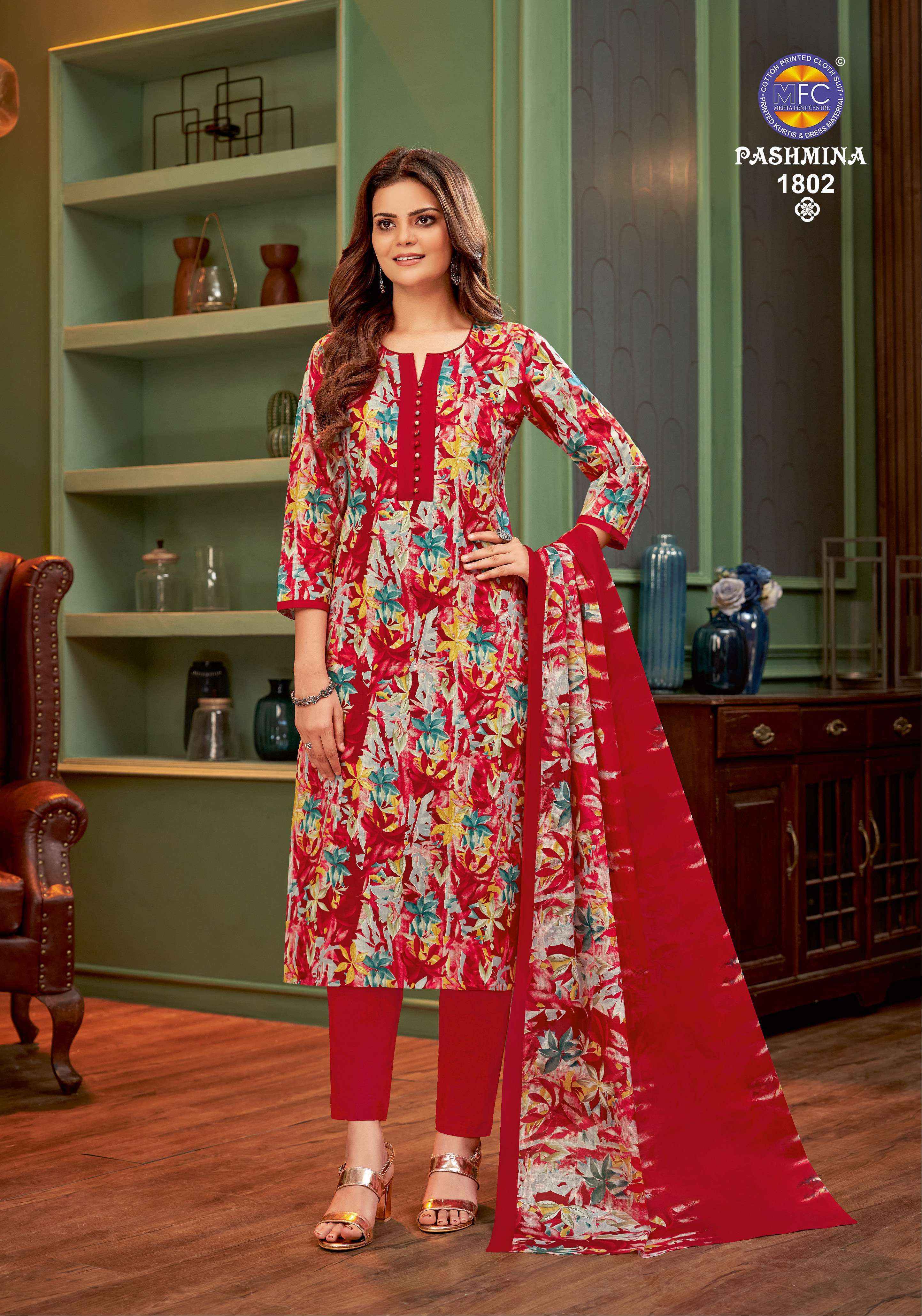 MFC Pashmina Vol-18 Cotton Dress Material (12 pcs Catalogue)