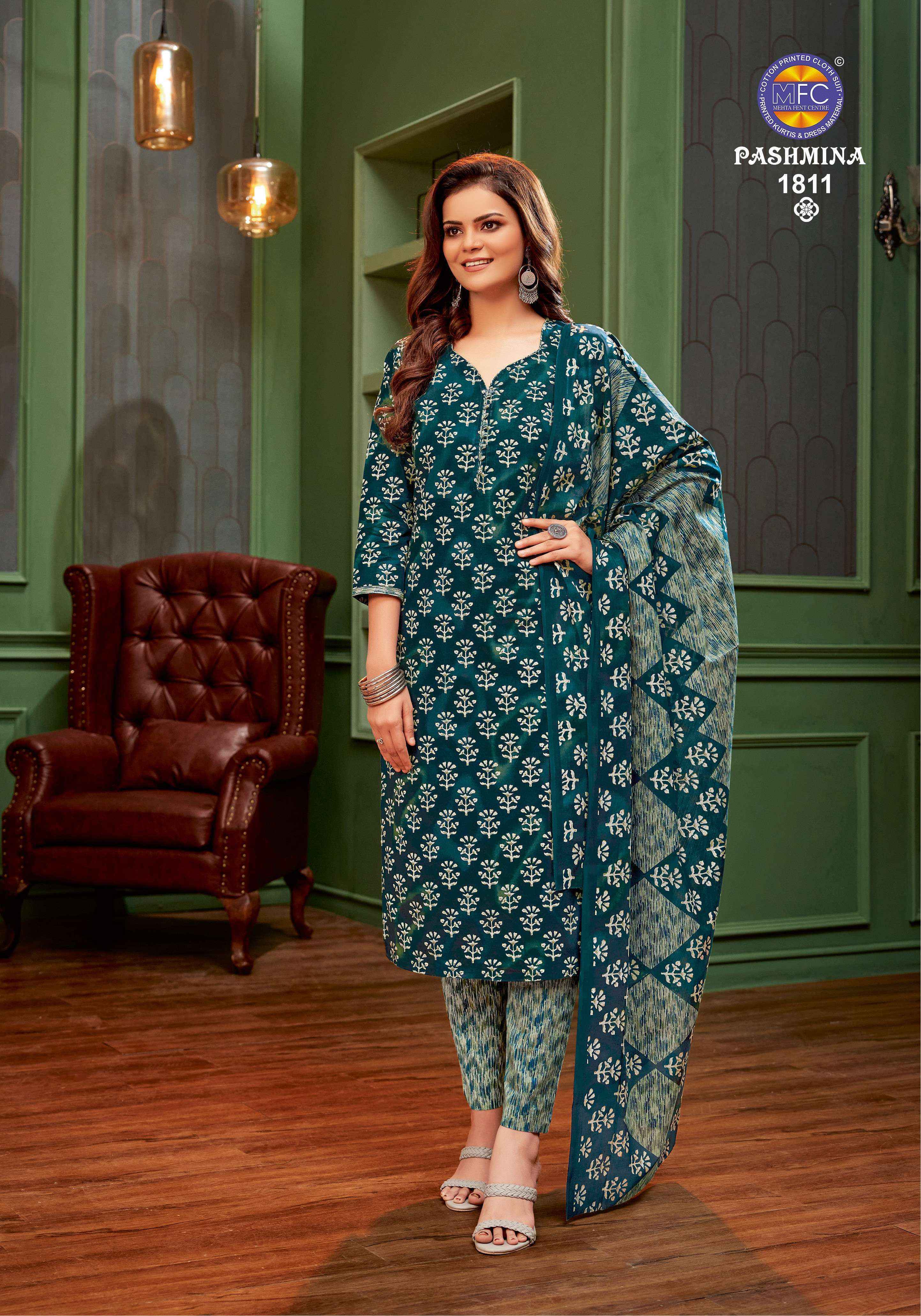 MFC Pashmina Vol-18 Cotton Dress Material (12 pcs Catalogue)