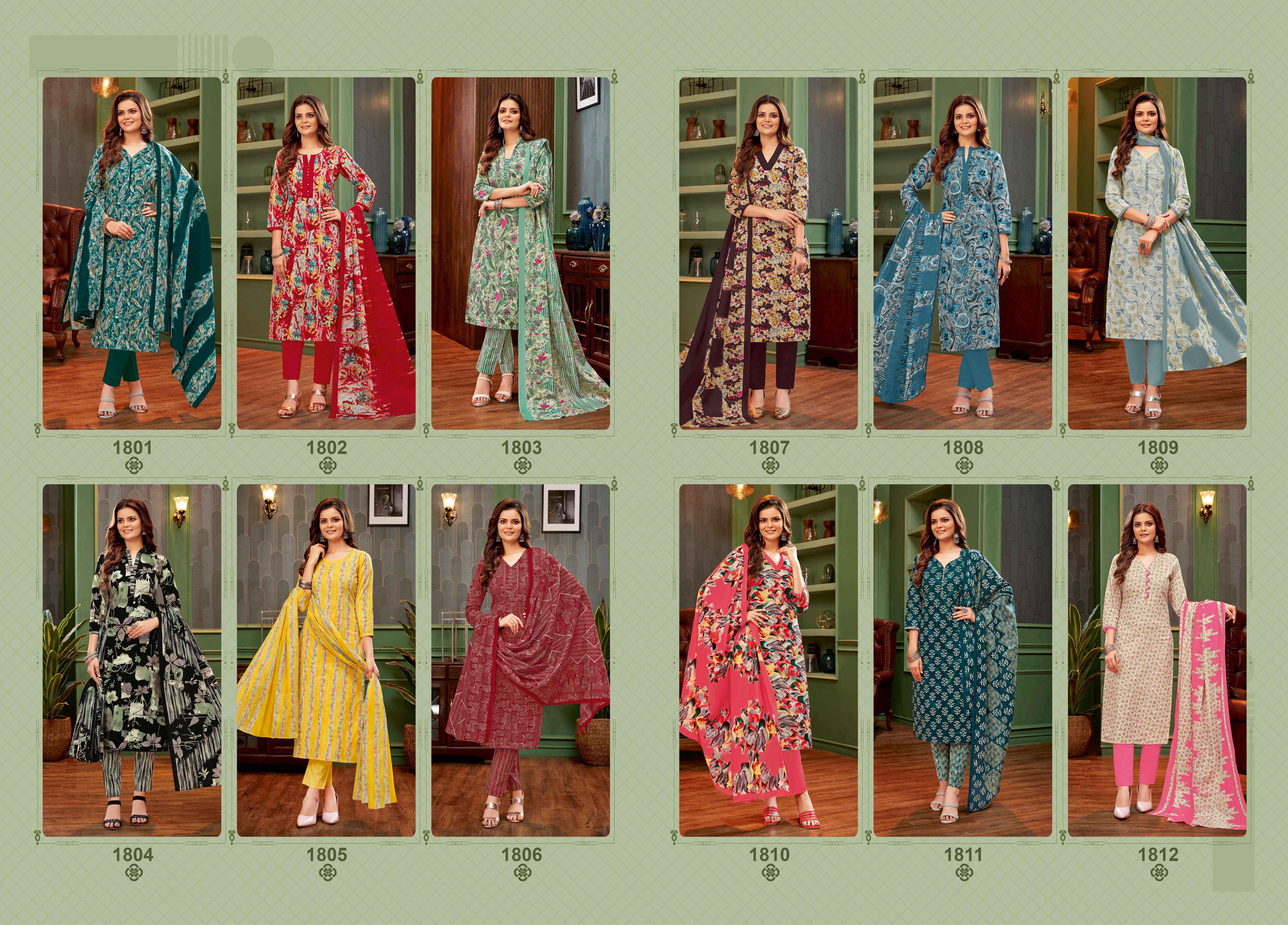 MFC Pashmina Vol-18 Cotton Dress Material (12 pcs Catalogue)