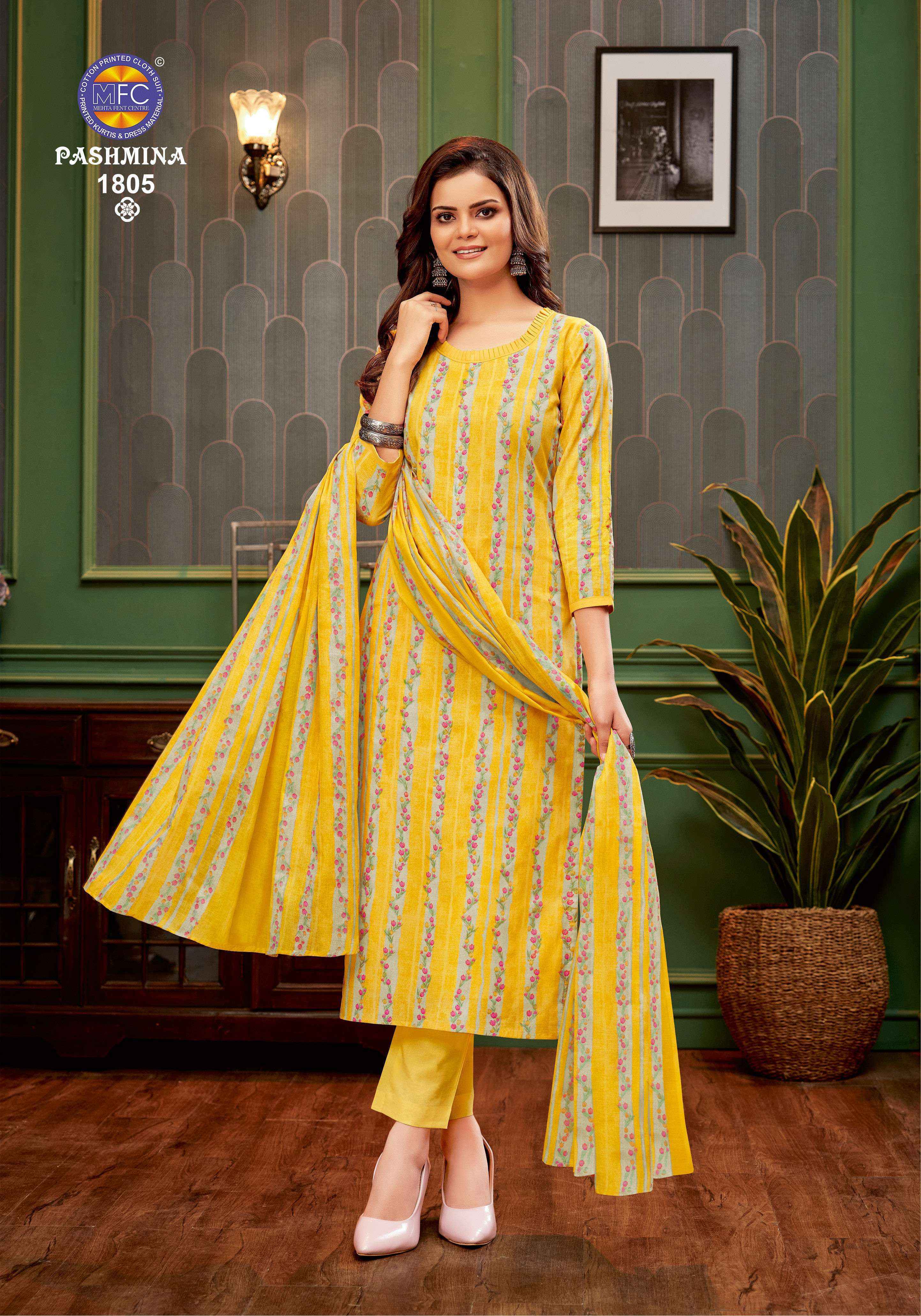 MFC Pashmina Vol-18 Cotton Dress Material (12 pcs Catalogue)