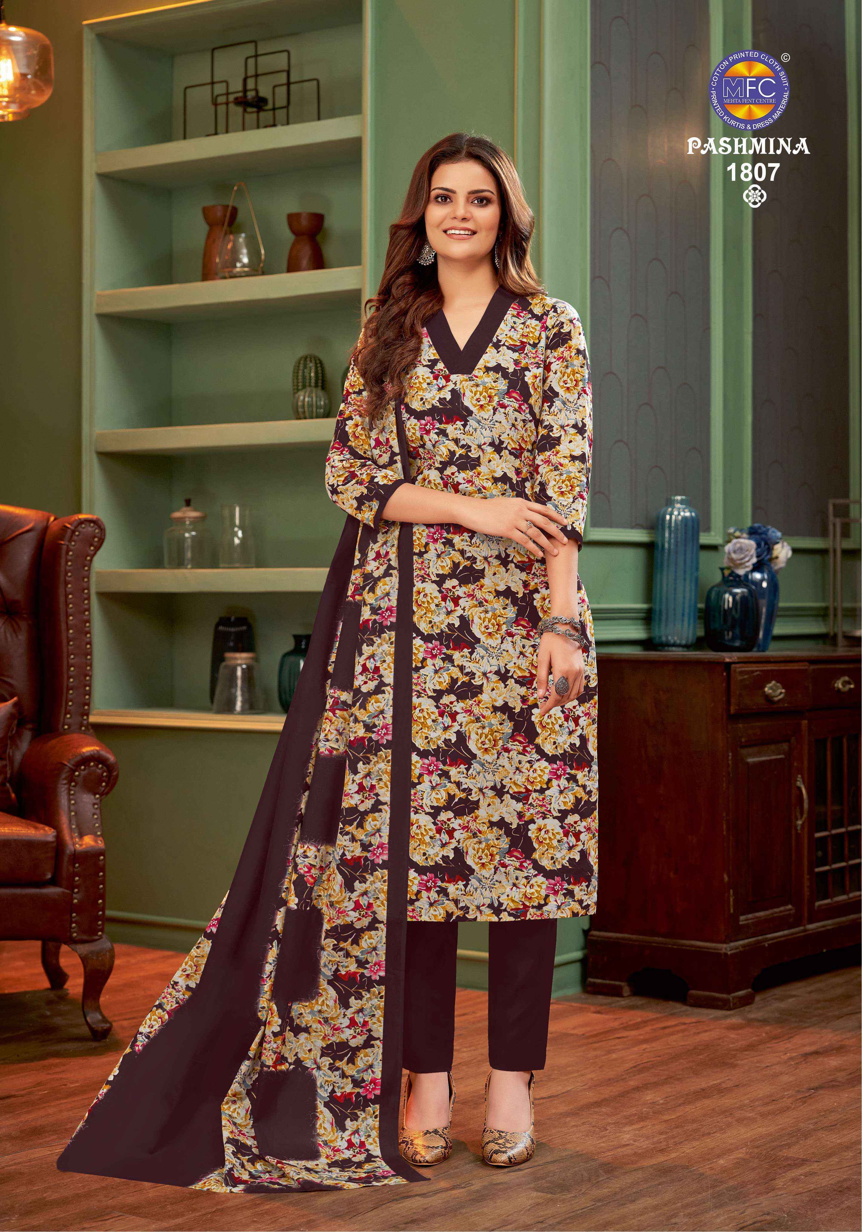 MFC Pashmina Vol-18 Cotton Dress Material (12 pcs Catalogue)