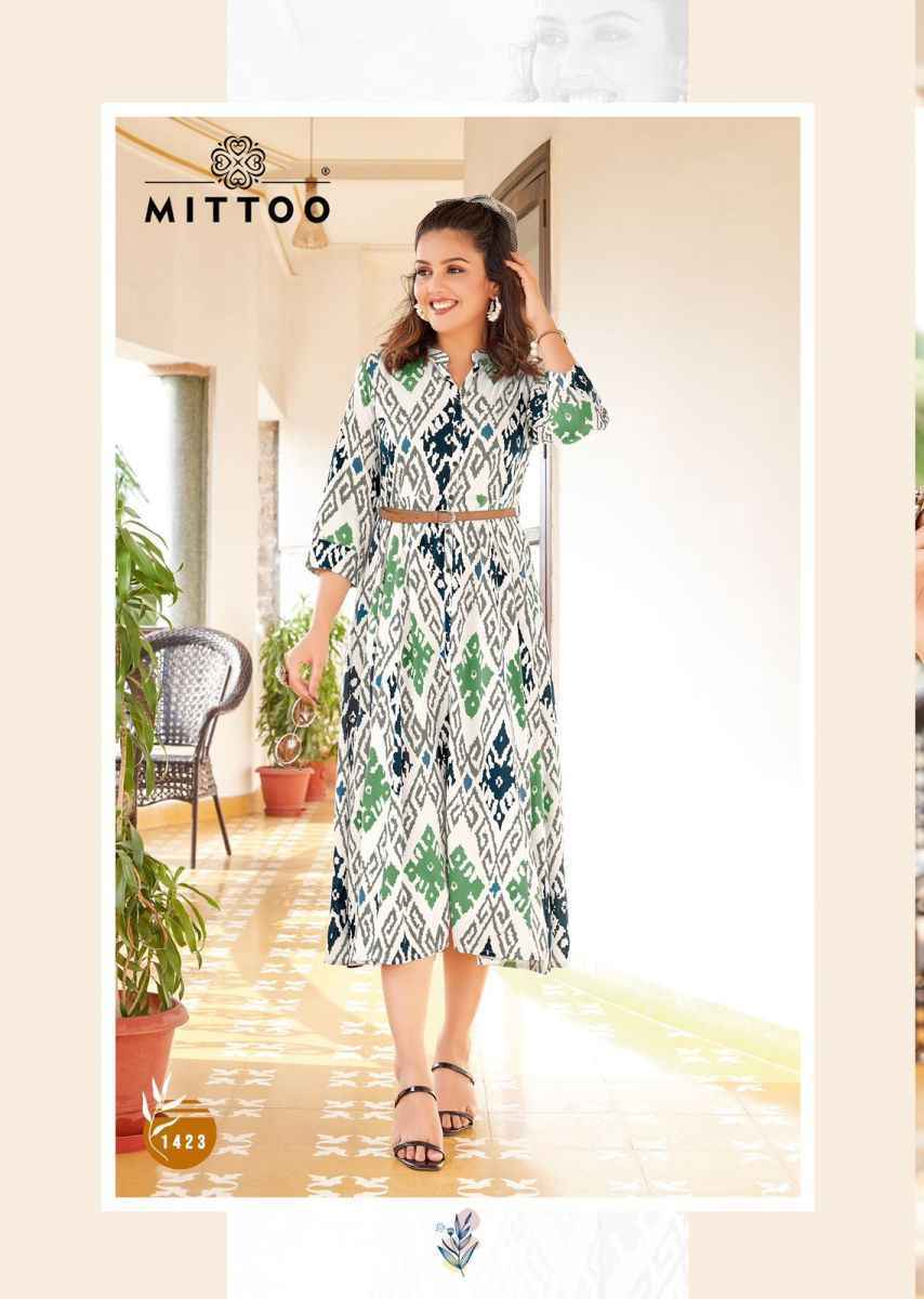 Mittoo Belt Vol-17 Rayon Kurti (6 pcs Catalogue)