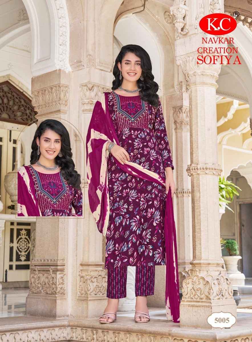 Navkar Sofiya Vol-5 Rayon Readymade Suit (8 pcs Catalogue)