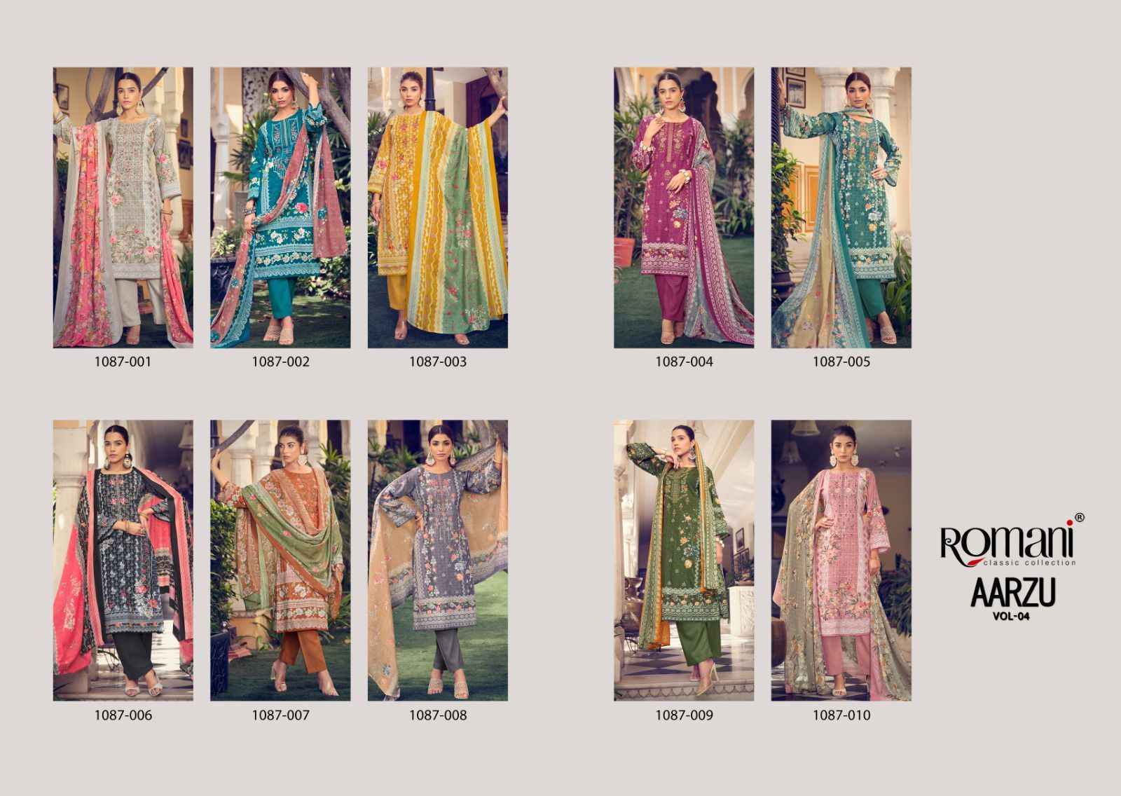 Romani Aarzu Vol-4 Cotton Dress Material (10 pcs Catalogue)