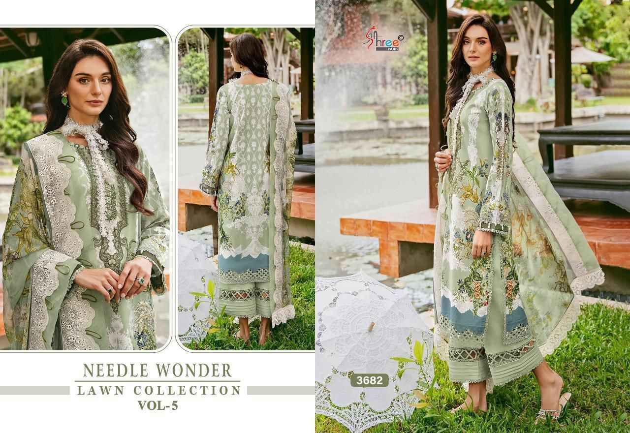Shree Fabs Needle Wonder Lawn Collection Vol-5 Cotton Dress Material (6 pcs Catalogue)