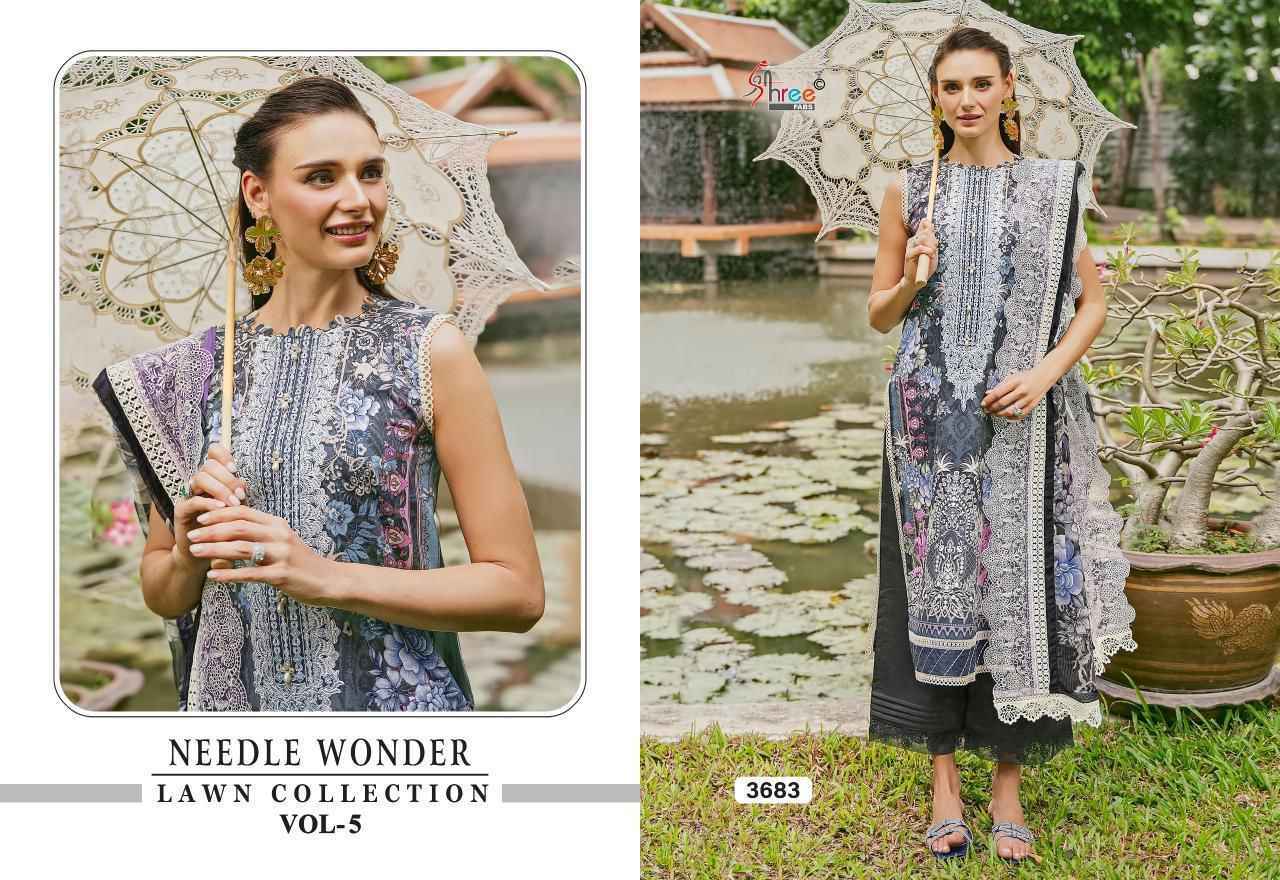Shree Fabs Needle Wonder Lawn Collection Vol-5 Cotton Dress Material (6 pcs Catalogue)