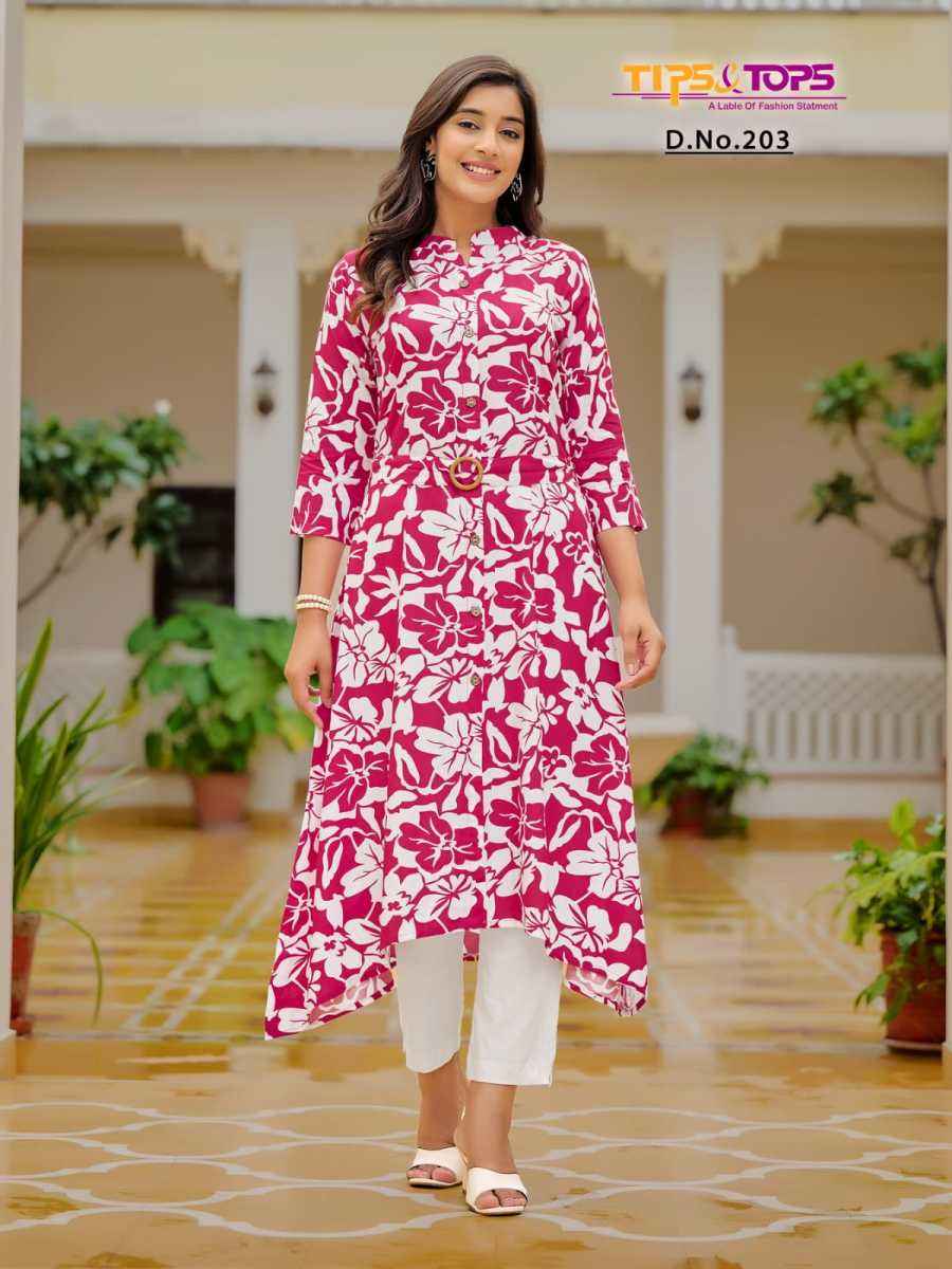 Tips & Tops Grassy Vol-2 Rayon Kurti (6 pcs Catalogue)