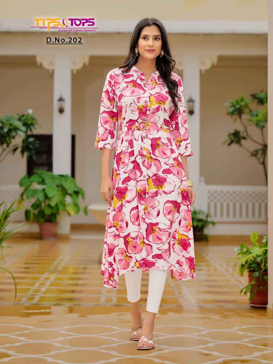 Tips & Tops Grassy Vol-2 Rayon Kurti (6 pcs Catalogue)
